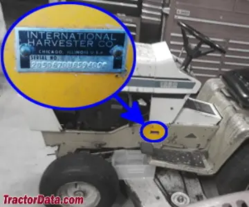 Cub Cadet 1650 Seriennummernstandort