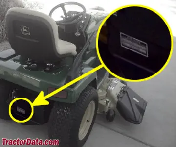 Localização do número de série John Deere 265