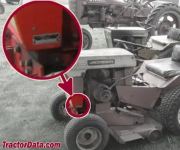 Jacobsen Chief 800 Seriennummernstandort