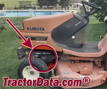 Kubota G2160 Seriennummernstandort