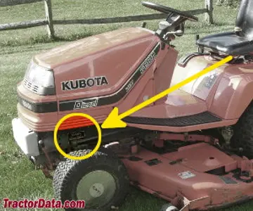 Kubota G1900 Seriennummernstandort