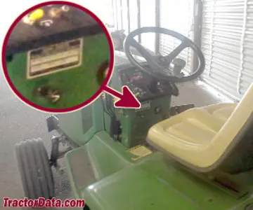 Localização do número de série John Deere 420