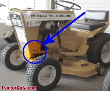 Localização do número de série Minneapolis-Moline 110