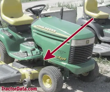 John Deere LX279 Seriennummernstandort