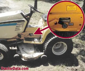 Localização do número de série Cub Cadet 2082