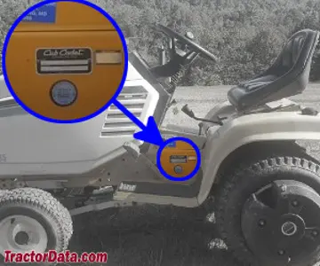 Cub Cadet 1541 Standort der Seriennummer