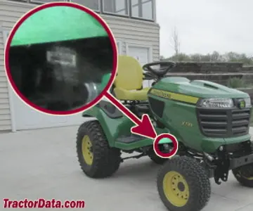 John Deere X750 Seriennummernstandort