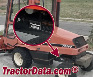 Kubota F3560 Seriennummernstandort