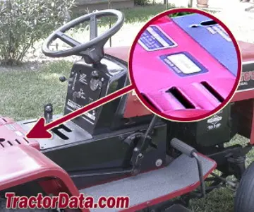 MTD 820 Seriennummernstandort
