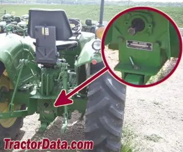 Localização do número de série John Deere 1050