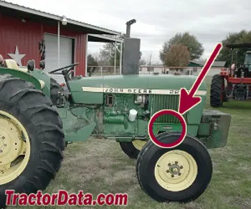 Localização do número de série John Deere 2240