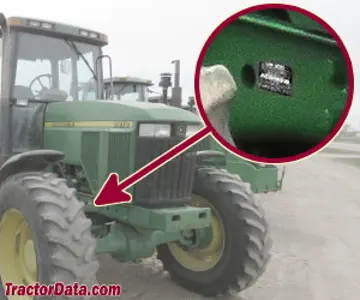 John Deere 7710 Seriennummernstandort