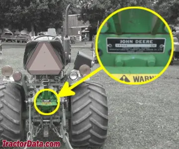 Localização do número de série John Deere 750