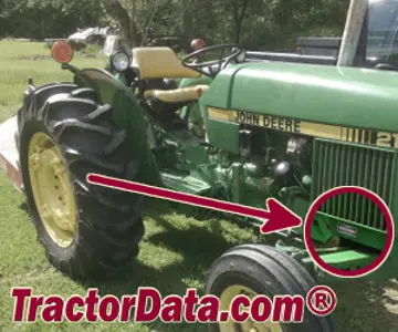 Standort der Seriennummer John Deere 2150
