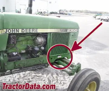 John Deere 2350 Seriennummer Standort