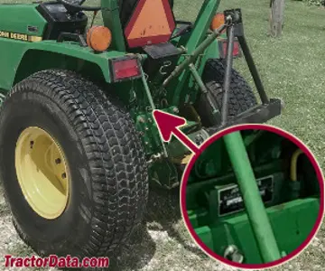 John Deere 770 Seriennummernstandort