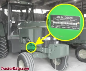 John Deere 7600 localização do número de série