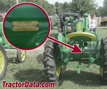 Localização do número de série John Deere LA
