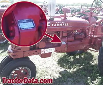 Standort der Seriennummer Farmall Super H