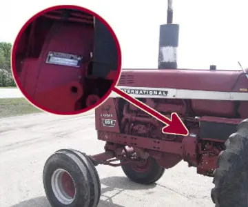 Standort der Seriennummer International Harvester 856