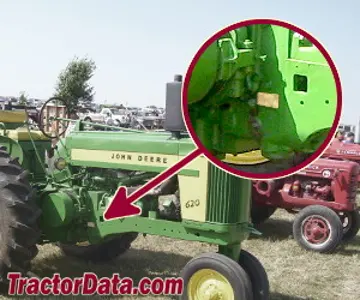 Localização do número de série John Deere 620