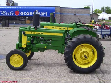 约翰迪尔 420W 行作玉米专用拖拉机。