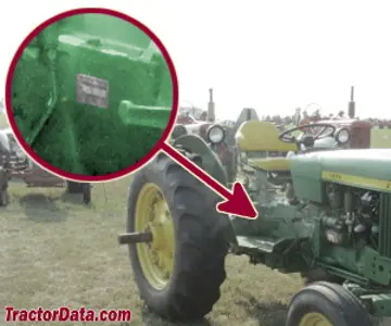 John Deere 1020 Seriennummernstandort