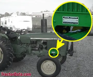 John Deere 820 Seriennummernspeicherort