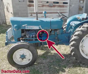 Localização do número de série Fordson Super Dexta