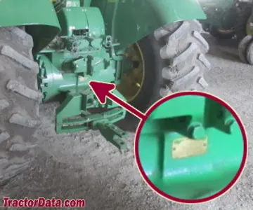 Localização do número de série John Deere 6030