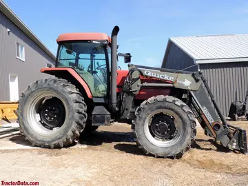 Case IH Maxxum MX120 com carregador, lado direito.