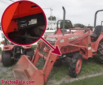 Localização do número de série Kubota L2650