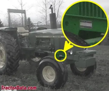 John Deere 3130 Seriennummernstandort