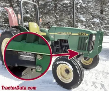Localização do número de série John Deere 5205