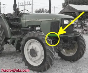 John Deere 5420 Seriennummernstandort