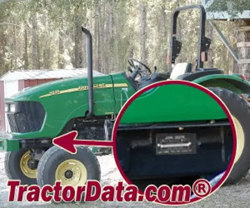 Localização do número de série John Deere 5525