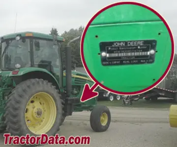 Localização do número de série John Deere 7820