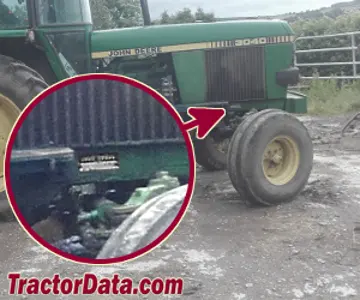 Standort der Seriennummer John Deere 3040