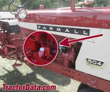 Standort der Seriennummer Farmall 504