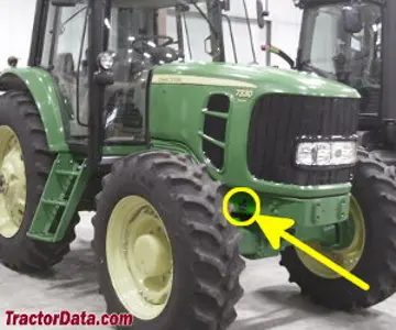 Localização do número de série John Deere 7330
