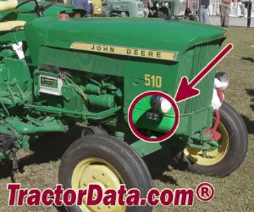 John Deere 510 Seriennummernstandort