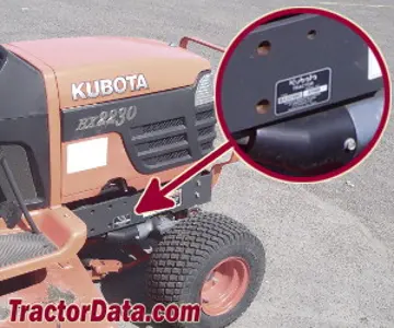 Kubota BX2230 Seriennummernschild-Standort