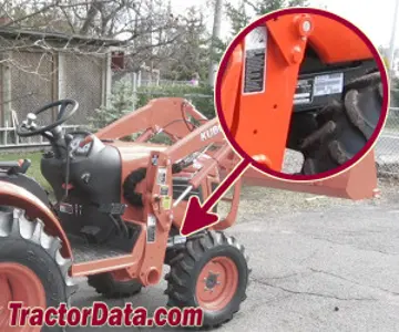 Localização do número de série Kubota B2620