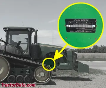 Localização do número de série John Deere 8360RT