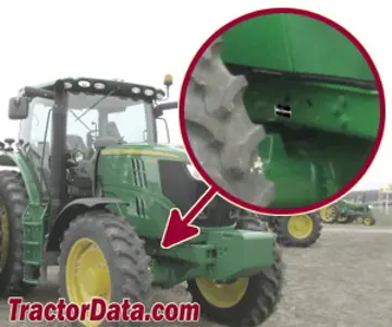 Localização do número de série John Deere 6190R