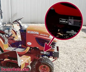 Standort der Seriennummer Kubota BX1870