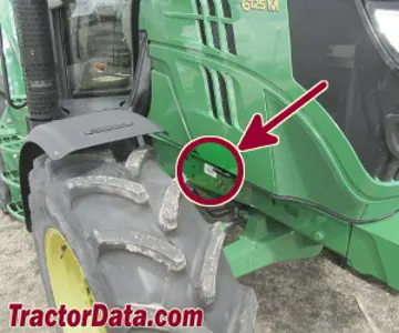 John Deere 6105M Seriennummernstandort