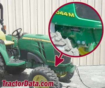 Localização do número de série John Deere 4049M