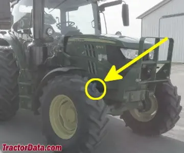 Localização do número de série John Deere 6110R