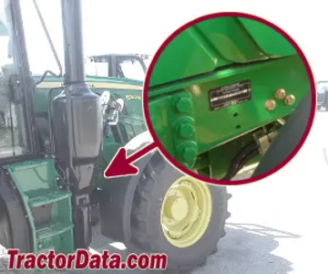 Standort der Seriennummer John Deere 6120M